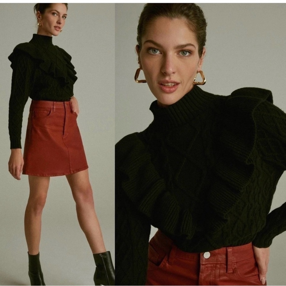 Joe's Jeans Black Ruffled Sweatshirt